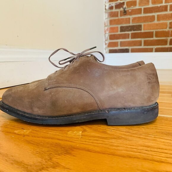 Allen Edmonds Corporate Casuals Khaki Suede Oxford Shoes Size 8.5 - Picture 3 of 13